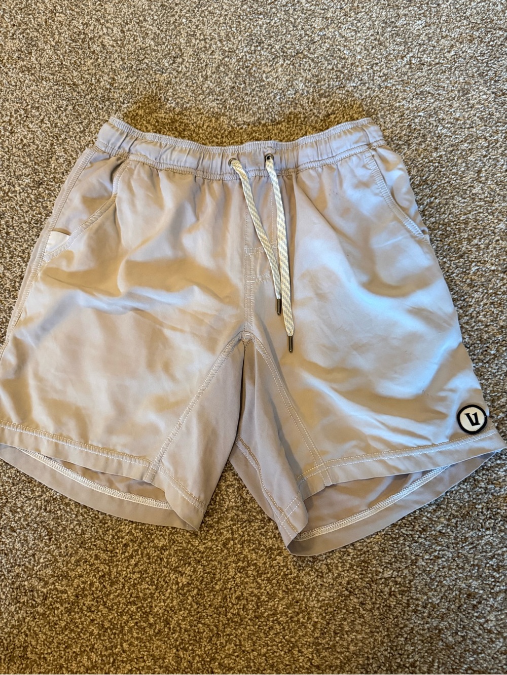 Vuori Men's Light Beige Shorts with Drawstring